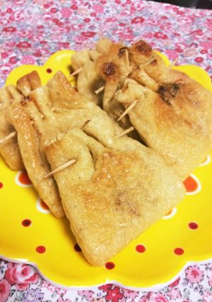 モチっとキムチ納豆の巾着焼き-レシピのメイン写真