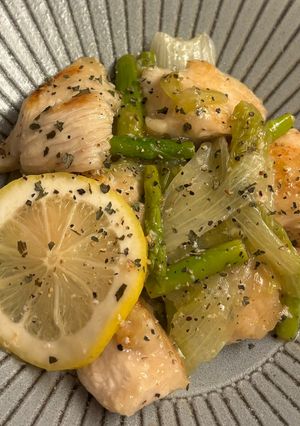 鶏ムネ肉と野菜のバジルレモン-レシピのメイン写真