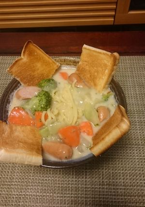 よこみちゃ企画 ありがトーストラーメン-レシピのメイン写真