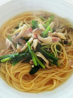 ベーコンとホウレン草のスープパスタ☆-レシピのメイン写真