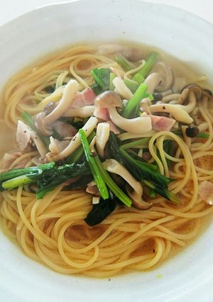 ベーコンとホウレン草のスープパスタ☆-レシピのメイン写真