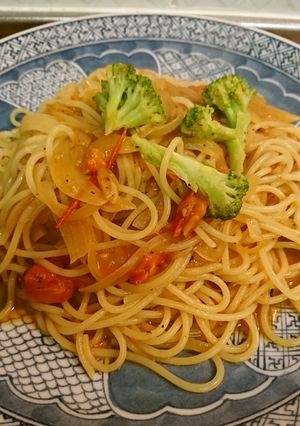 新玉ねぎとトマトのパスタ-レシピのメイン写真