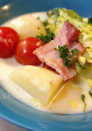 プチトマトと春キャベツのクリーム煮♡-レシピのメイン写真