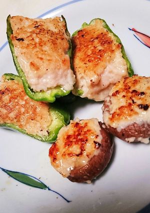 すごく簡単ピーマンの肉詰め&椎茸の肉詰め-レシピのメイン写真
