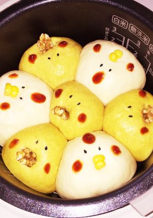炊飯器でニワトリとヒヨコのちぎりパン-レシピのメイン写真
