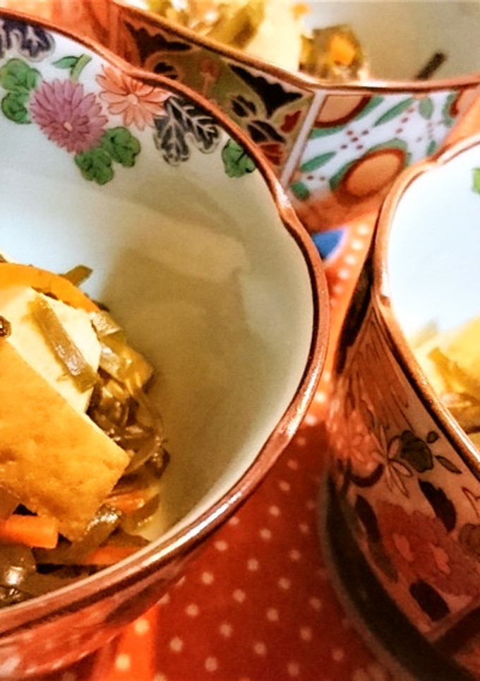おふくろの味【切り昆布と厚揚げの炒め煮】-レシピのメイン写真