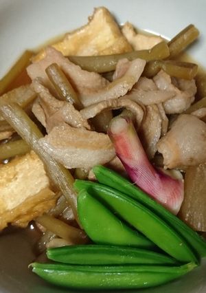 つわぶきと豚バラ肉うまうま炒り煮-レシピのメイン写真