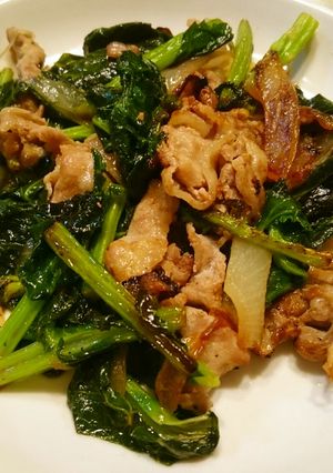 かき菜と豚肉の炒めもの-レシピのメイン写真