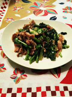 のらぼう菜と豚肉の炒め物-レシピのメイン写真