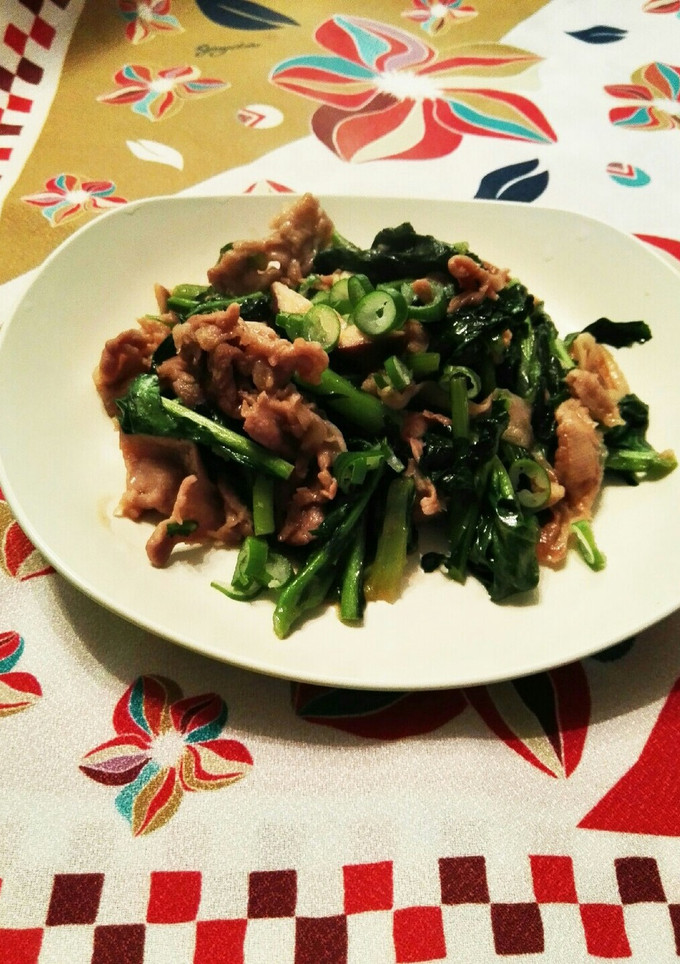 のらぼう菜と豚肉の炒め物-レシピのメイン写真
