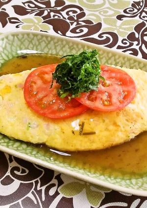 山芋の和風オムレッツ～梅肉あんかけ～-レシピのメイン写真
