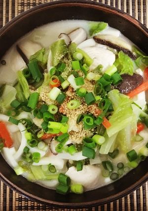 つるとんたん風定番にしたい鶏白湯のうどん-レシピのメイン写真