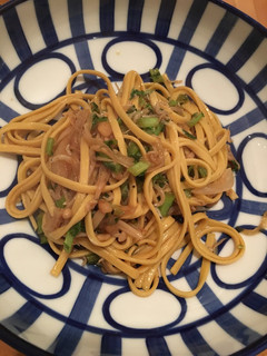 大根の葉とじゃこのパスタ(うどんでも)-レシピのメイン写真