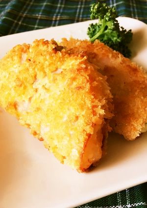 ポテトサラダが残ったらハムカツ！-レシピのメイン写真