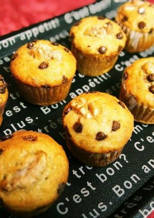初心者向けノンオイルチョコバナナマフィン-レシピのメイン写真