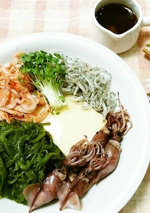 たまご豆腐の春旬盛り♡わさポン風味-レシピのメイン写真