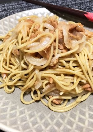 簡単★ツナと新玉ねぎの和風塩やきそば-レシピのメイン写真