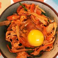 食物繊維たっぷり簡単豚キムチ丼♪-レシピのメイン写真