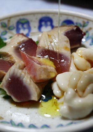 塩マグロとタラの白子をオリーブオイルで-レシピのメイン写真