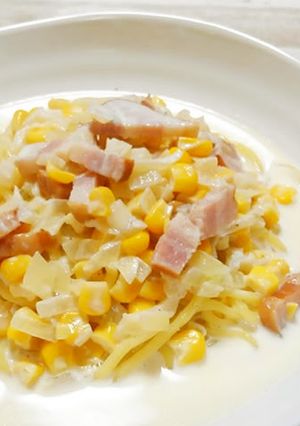 簡単♪コーンたっぷりクリームスープパスタ-レシピのメイン写真