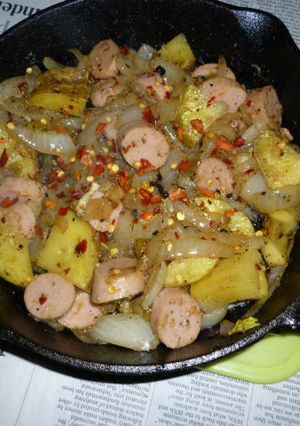 お魚ソーセージ･玉ねぎ・ポテトの炒め物-レシピのメイン写真