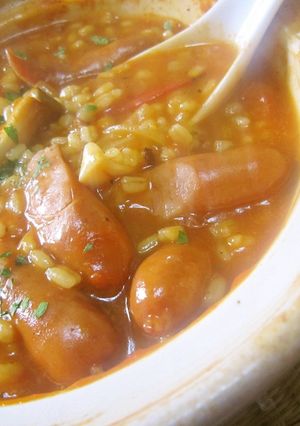 もち麦で雑炊(トマトスープ仕立て)-レシピのメイン写真
