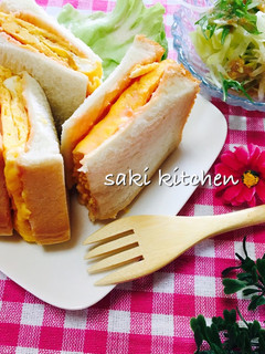 ♡厚焼き玉子サンド♡-レシピのメイン写真