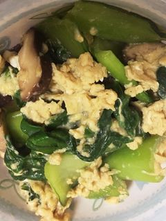 ちんげん菜と椎茸の和風卵炒め-レシピのメイン写真