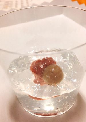超簡単！麦焼酎ジュレ梅添え☆嚥下食にも-レシピのメイン写真