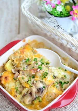 キャベツとベーコンのおぼろ昆布グラタン-レシピのメイン写真