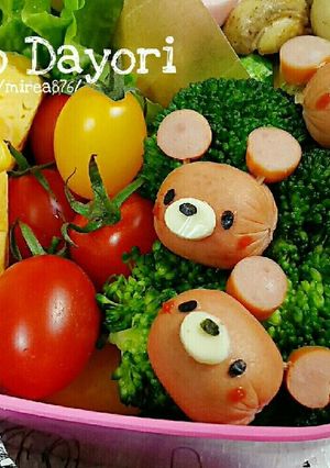 簡単 キャラ弁おかず☆フランクくまちゃん-レシピのメイン写真