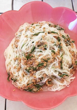 大葉と納豆の簡単素麺-レシピのメイン写真