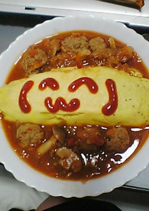 オムレツとミートボールミネストローネ-レシピのメイン写真