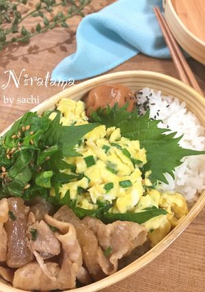 お弁当に！ニラ玉のっけ弁-レシピのメイン写真