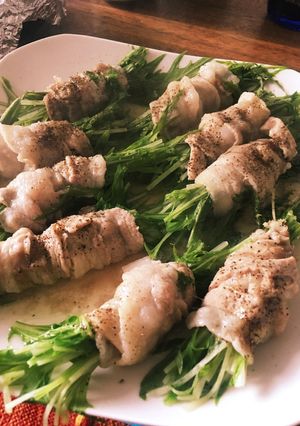 電子レンジだけのヘルシー肉巻き-レシピのメイン写真