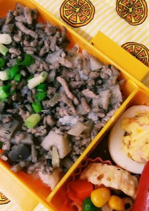 弁当用レンコンでそぼろ!-レシピのメイン写真