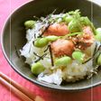 炙り明太子ごはんに、オリーブオイル