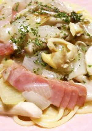 カップスープの素で作るクリームパスタ-レシピのメイン写真
