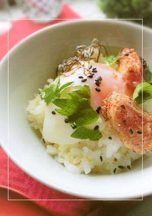 温玉×炙り明太ご飯に、オリーブオイル-レシピのメイン写真