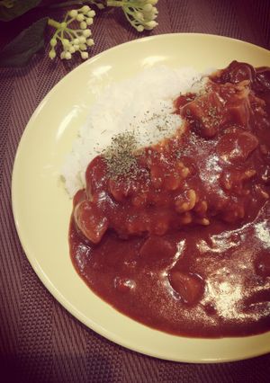 混ぜるだけトマトスープでハヤシライス風-レシピのメイン写真