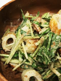 竹輪と水菜のゴマたっぷりサラダ-レシピのメイン写真