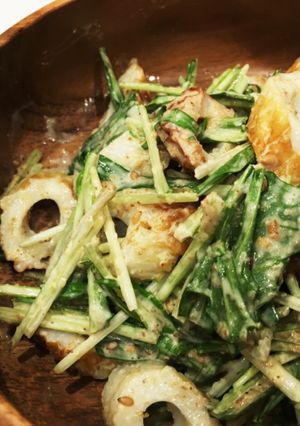 竹輪と水菜のゴマたっぷりサラダ-レシピのメイン写真