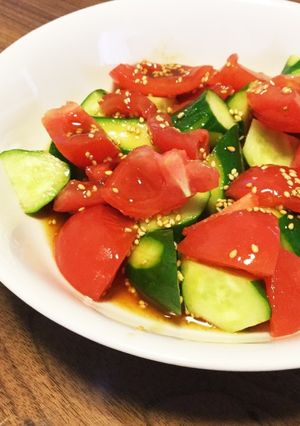 簡単!トマトときゅうりの中華サラダ-レシピのメイン写真