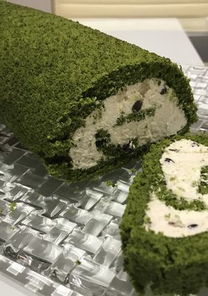 濃厚♡抹茶ロールケーキ 小豆クリーム-レシピのメイン写真