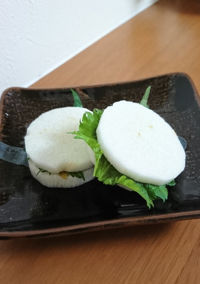 簡単一品☆長芋としそと海苔の佃煮のサンド-レシピのメイン写真