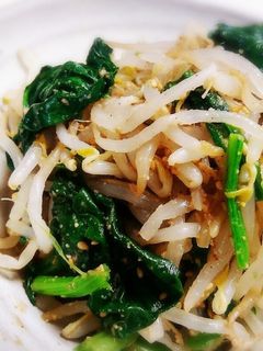 しっかり味付け!法蓮草とモヤシの胡麻和え-レシピのメイン写真