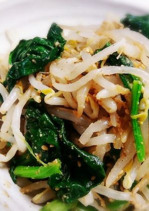 しっかり味付け！法蓮草とモヤシの胡麻和え-レシピのメイン写真