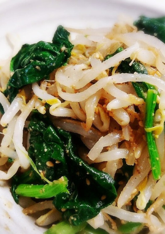 しっかり味付け！法蓮草とモヤシの胡麻和え-レシピのメイン写真
