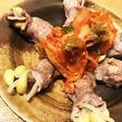大豆もやしの豚肉巻きにキムチ乗せましょ!