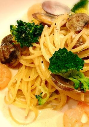あさりと海老の濃厚チーズクリームパスタ♡-レシピのメイン写真